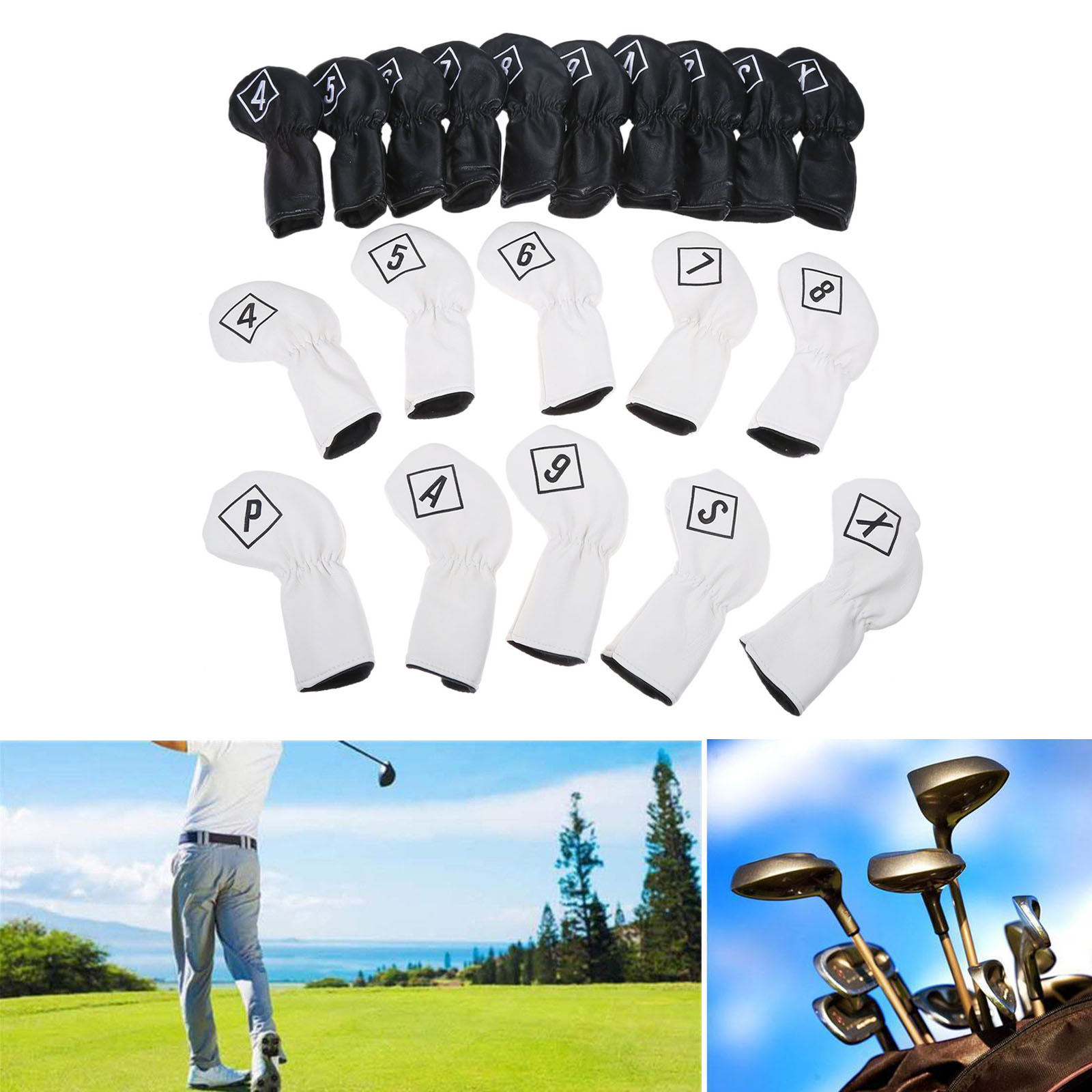 10Pcs/Set PU Leather Golf Head - X Golf Equipment ulasan dan harga